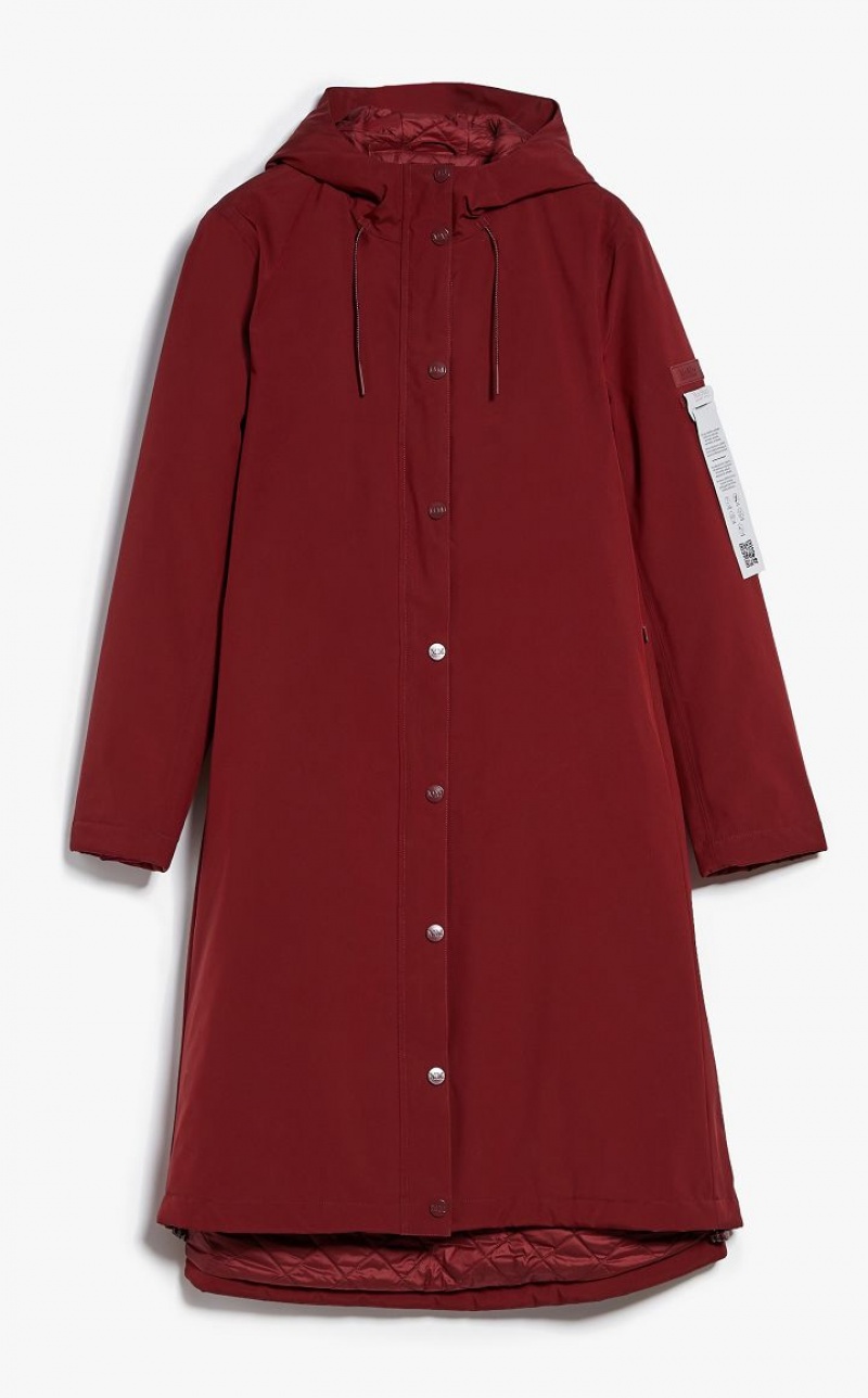 Padded Max Mara Rubberised-look Canvas Parka Fucsia | MMR593971