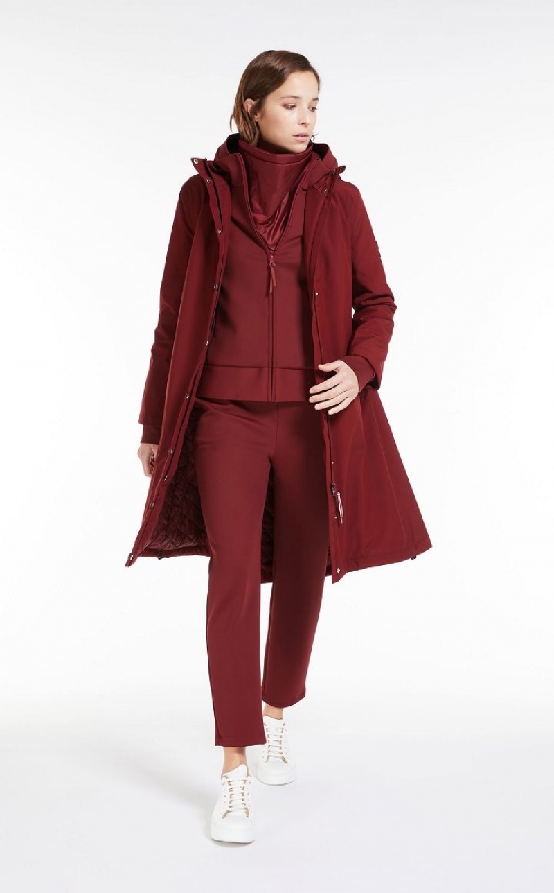 Padded Max Mara Rubberised-look Canvas Parka Fucsia | MMR593971