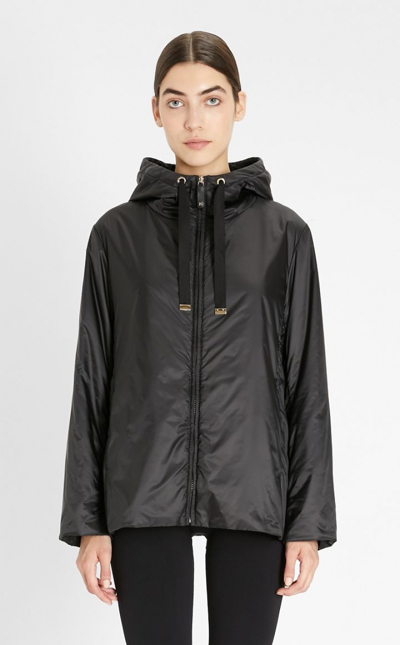 Padded Max Mara Travel Jacket In Water-resistant Technical Canvas Pretas | MMR594005