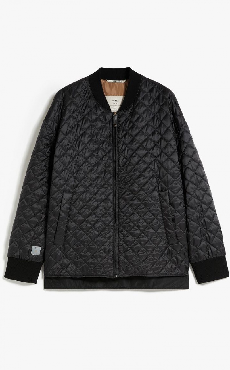 Padded Max Mara Water-repellent Canvas Bomber Jacket Pretas | MMR594004