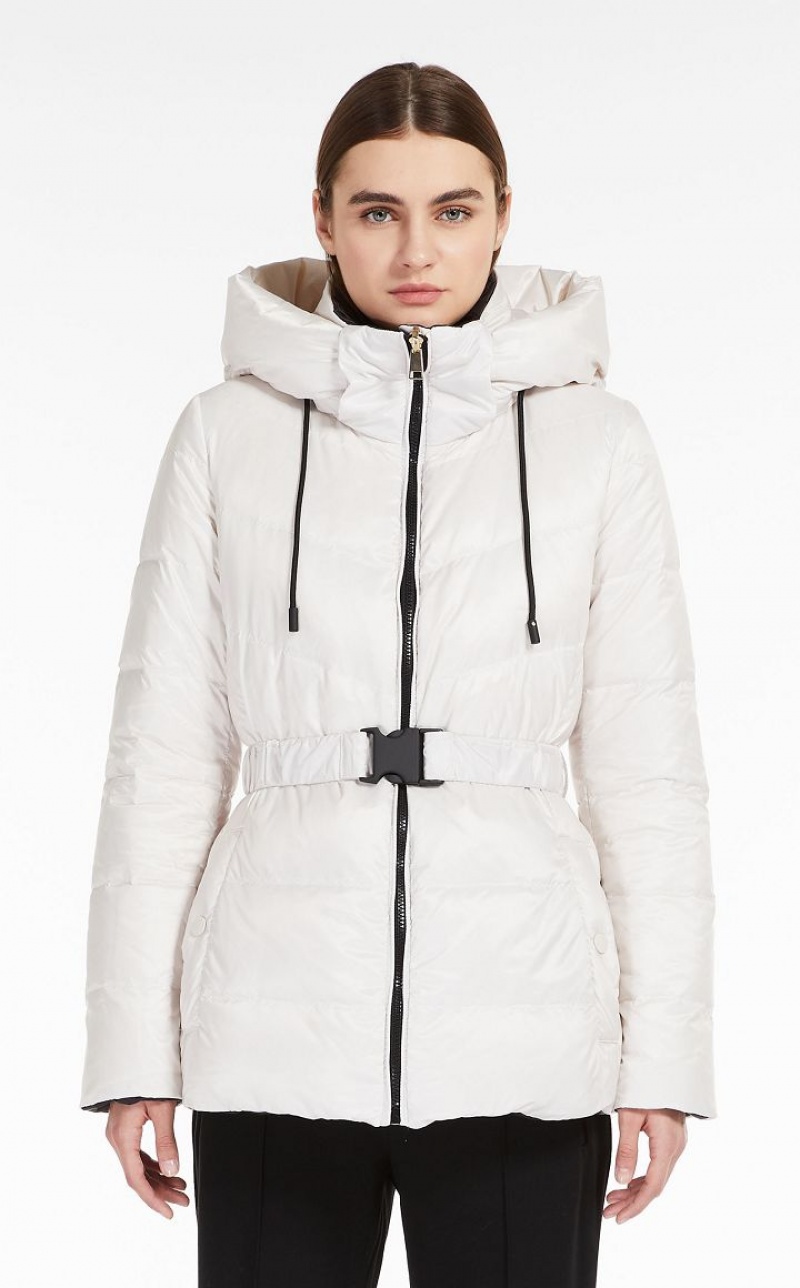 Padded Max Mara Water-repellent Canvas Down Jacket Branco | MMR593970