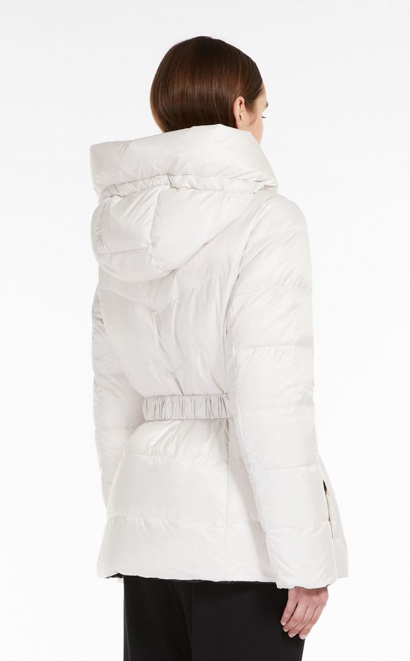 Padded Max Mara Water-repellent Canvas Down Jacket Branco | MMR593970