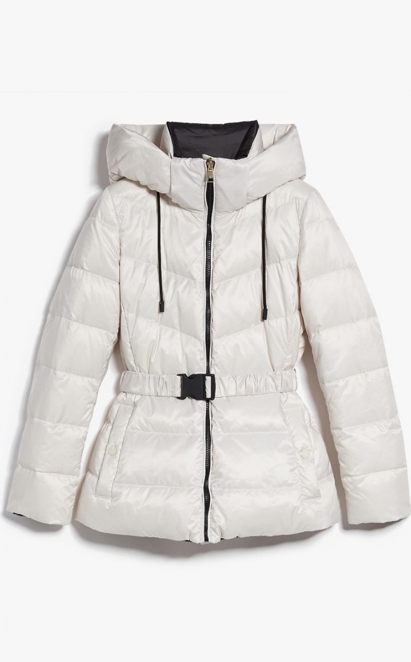 Padded Max Mara Water-repellent Canvas Down Jacket Branco | MMR593970