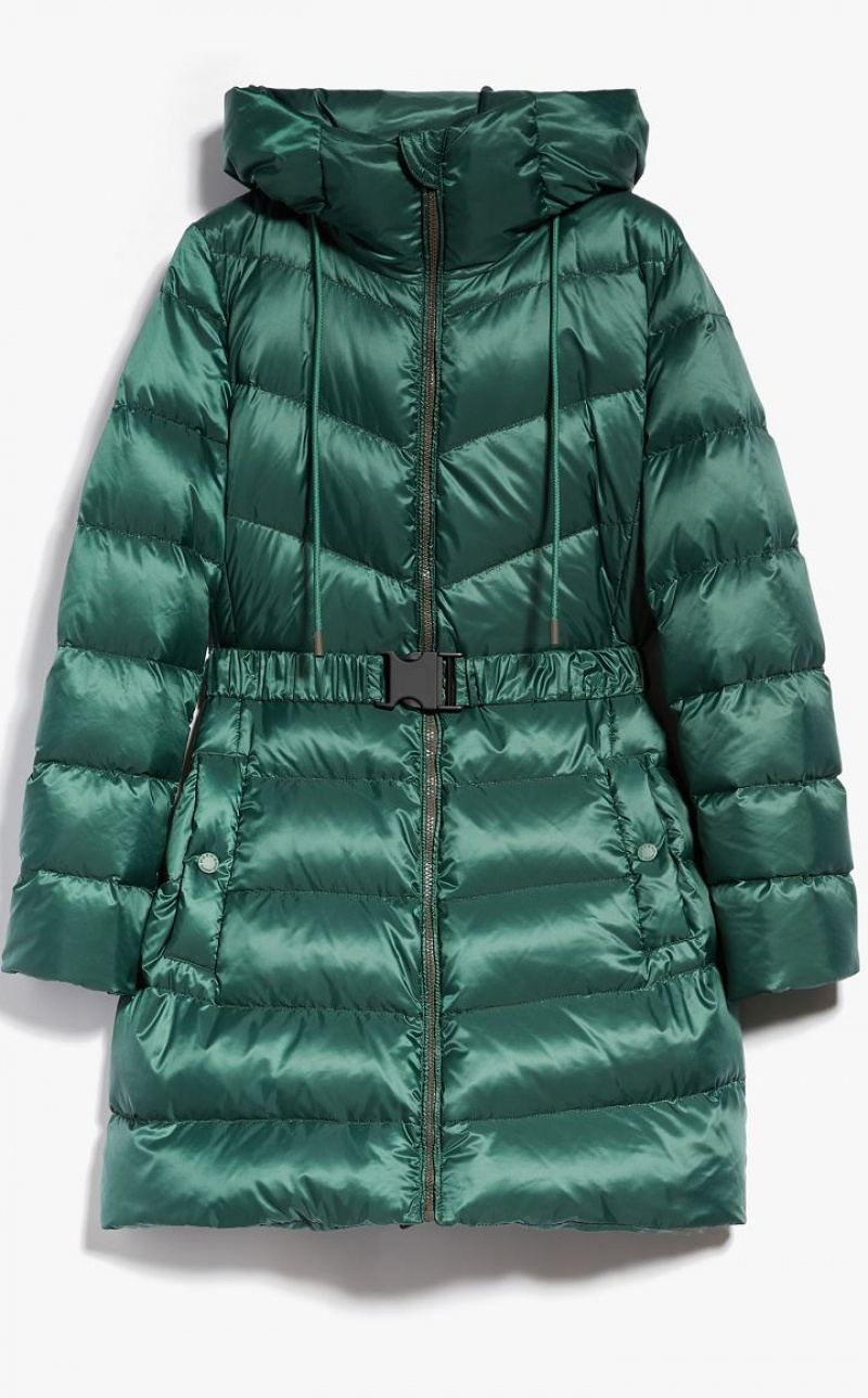 Padded Max Mara Water-repellent Canvas Down Jacket Verdes Escuro | MMR593976