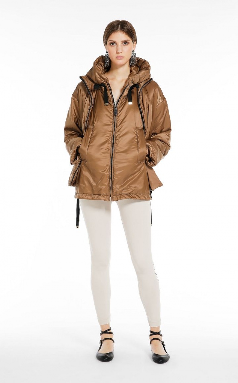 Padded Max Mara Water-repellent Canvas Jacket Cafes | MMR593983