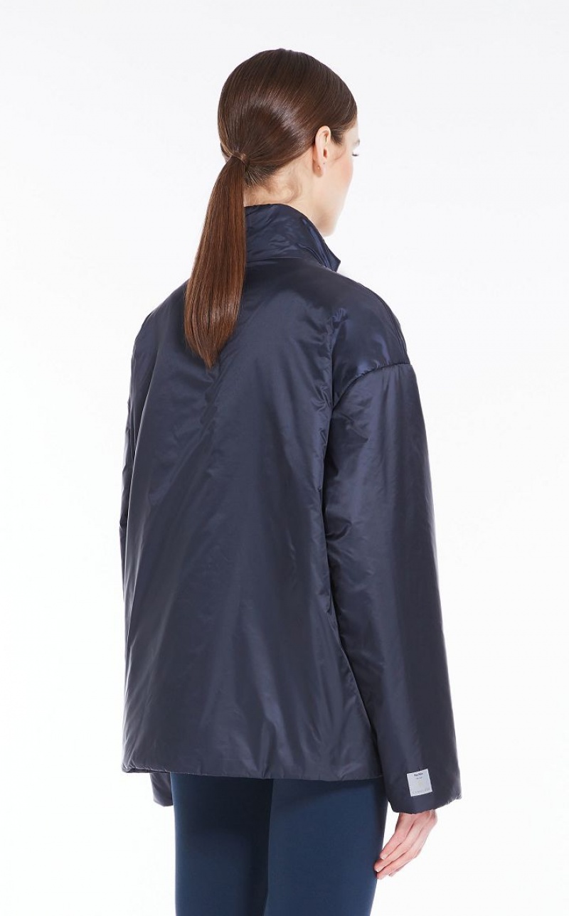 Padded Max Mara Water-repellent Canvas Jacket Azul Marinho | MMR594008