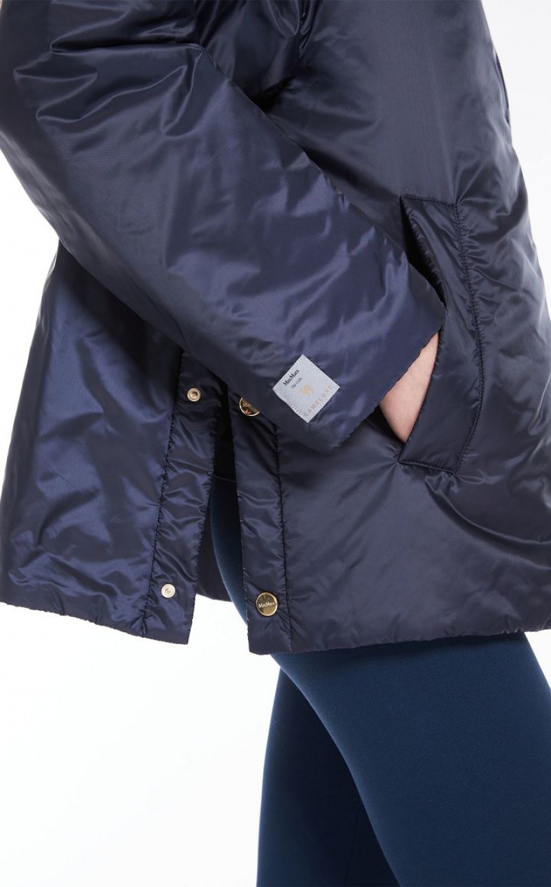 Padded Max Mara Water-repellent Canvas Jacket Azul Marinho | MMR594008