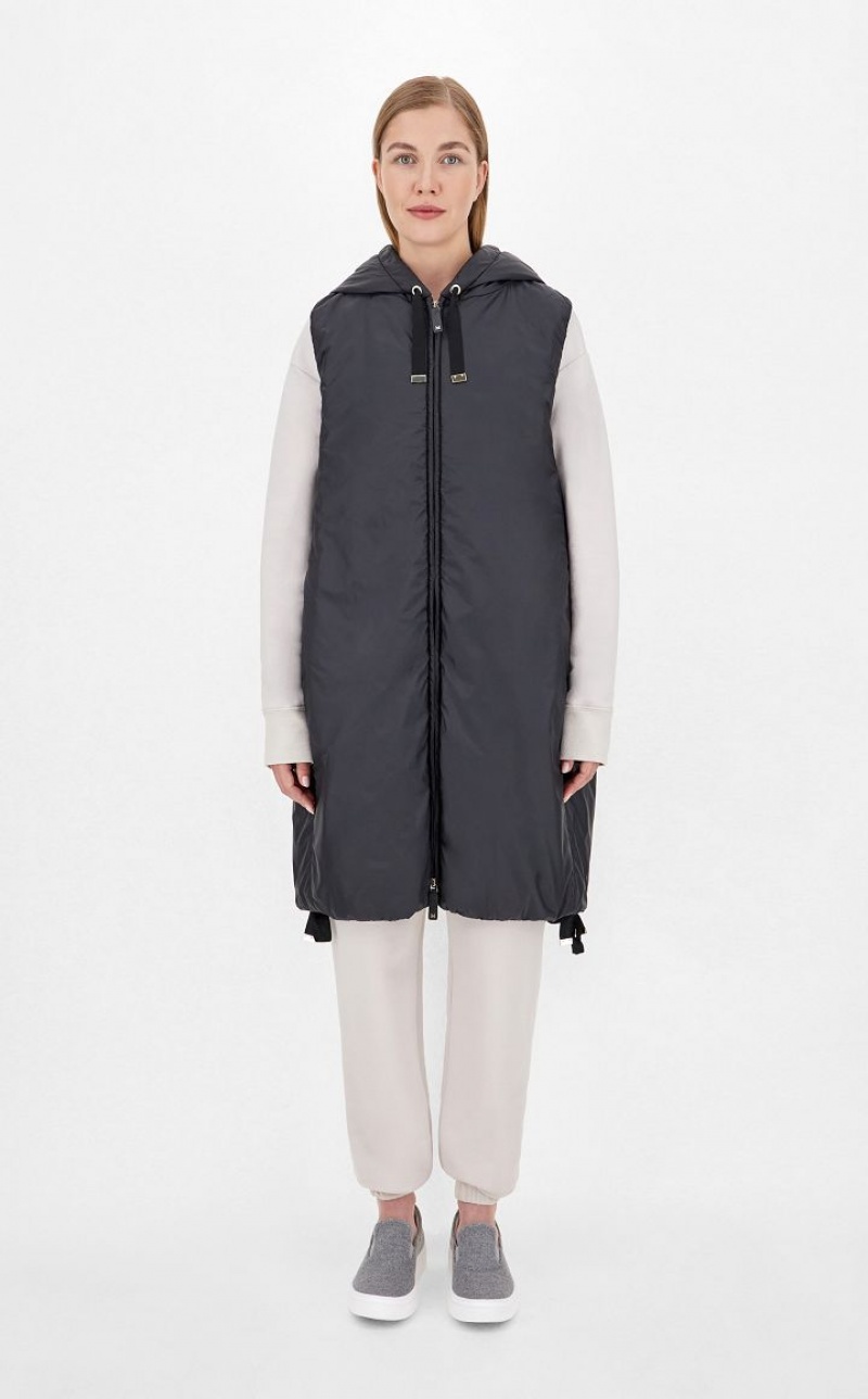 Padded Max Mara Water-resistant Technical Canvas Gilet Pretas | MMR594001