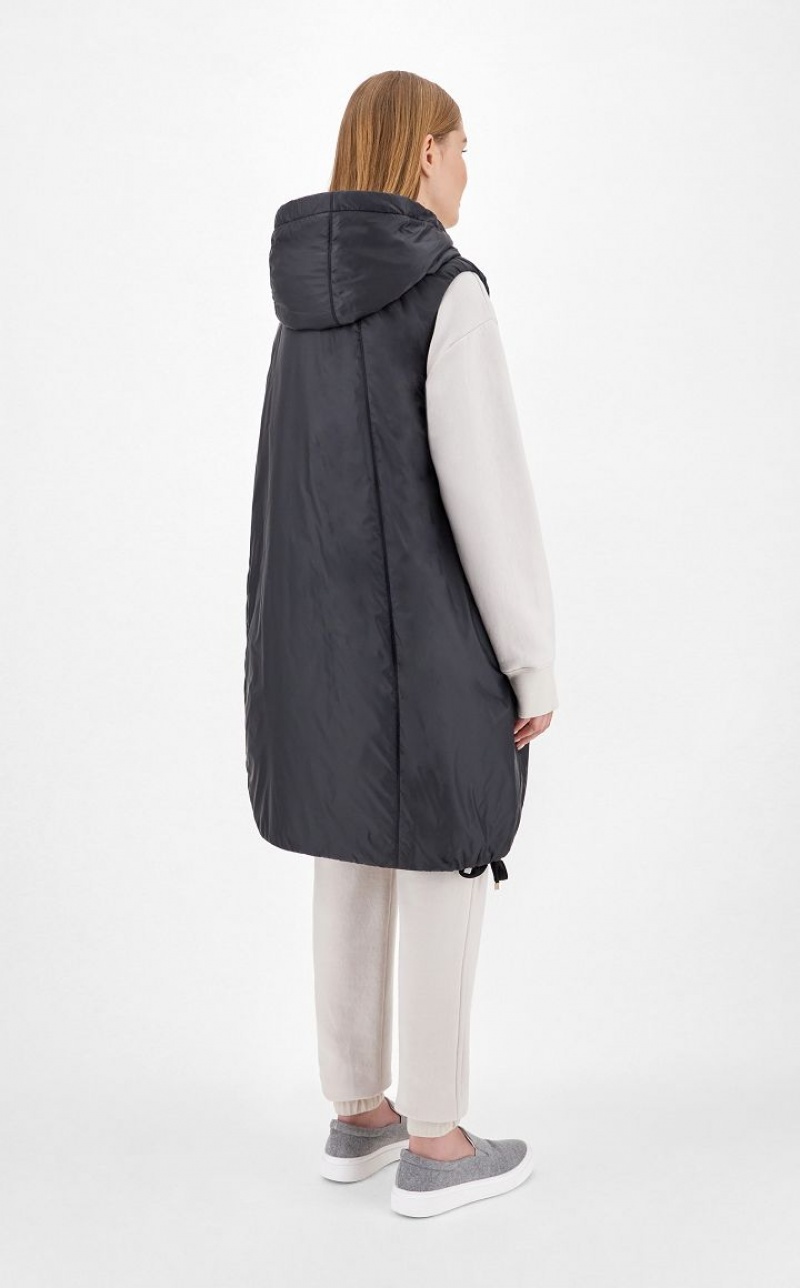 Padded Max Mara Water-resistant Technical Canvas Gilet Pretas | MMR594001