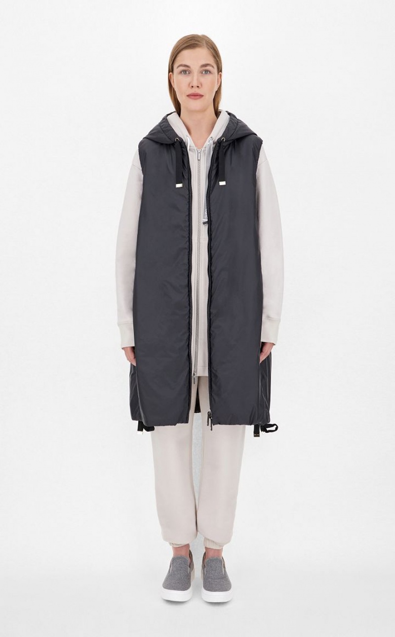 Padded Max Mara Water-resistant Technical Canvas Gilet Pretas | MMR594001