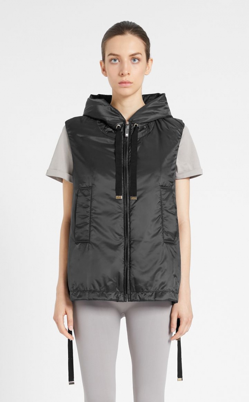 Padded Max Mara Water-resistant Technical Canvas Gilet Pretas | MMR594003