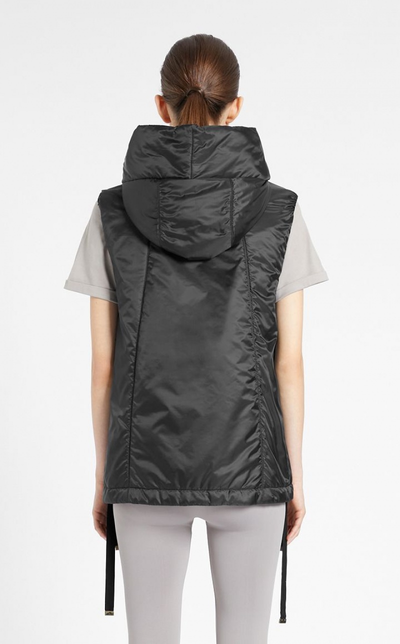 Padded Max Mara Water-resistant Technical Canvas Gilet Pretas | MMR594003