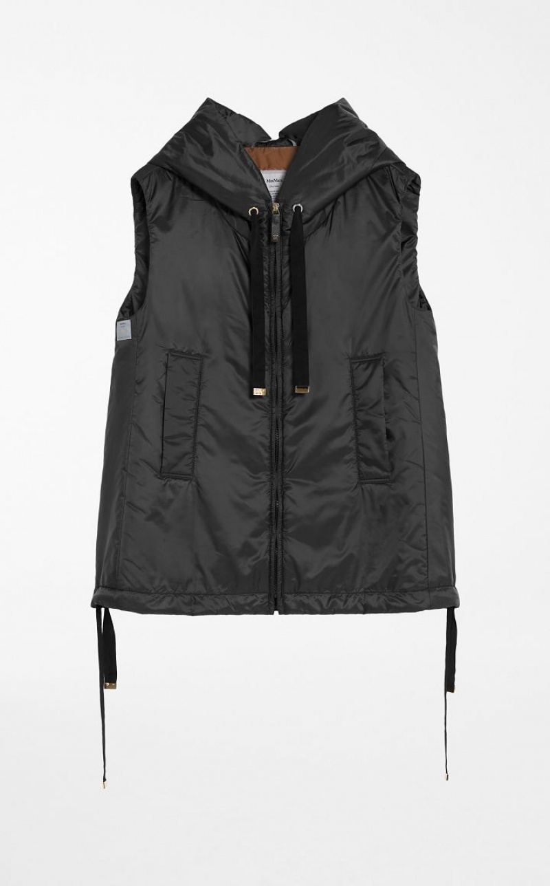 Padded Max Mara Water-resistant Technical Canvas Gilet Pretas | MMR594003