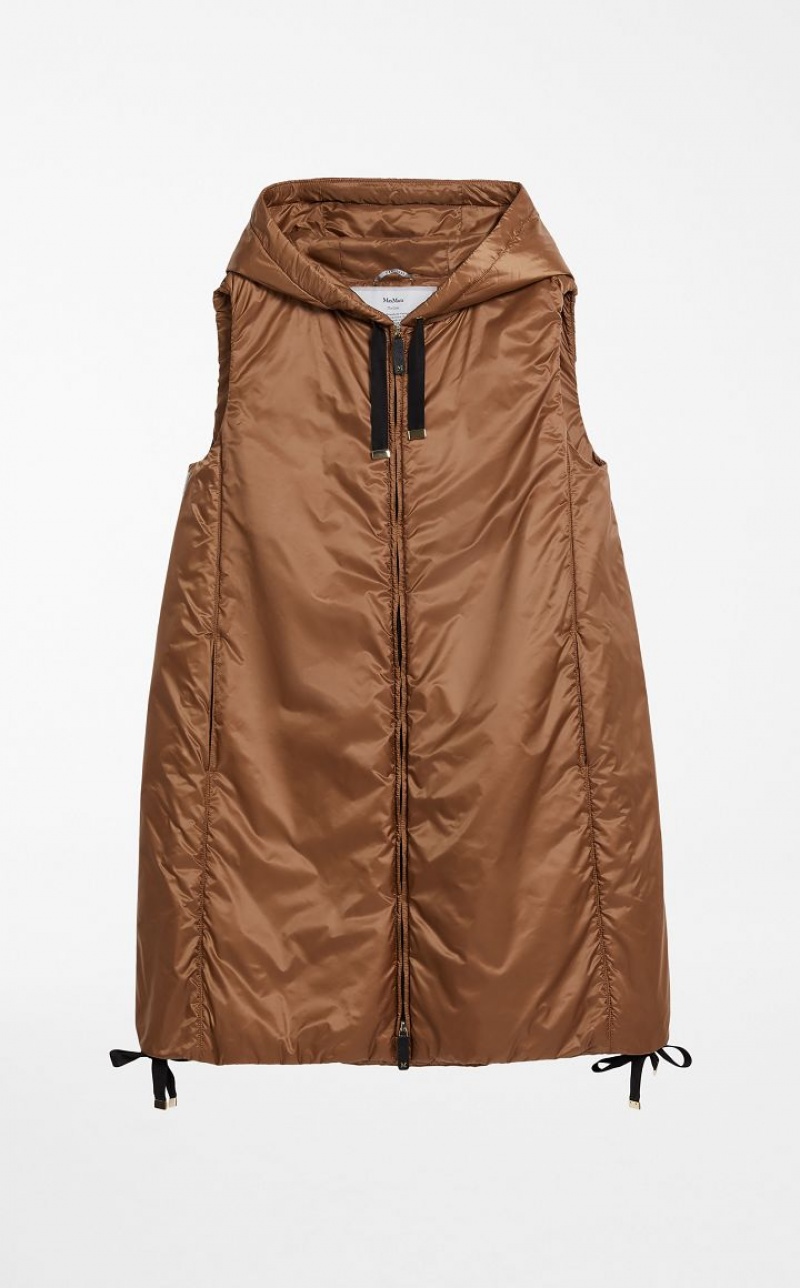 Padded Max Mara Water-resistant Technical Canvas Gilet Cafes | MMR594006