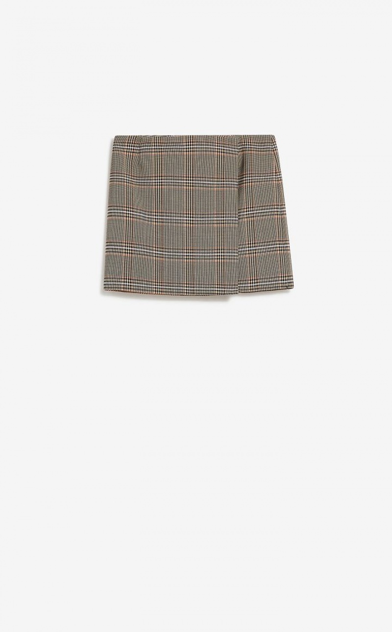 Saias Max Mara Glen Plaid Mini Marrom | MMR593682