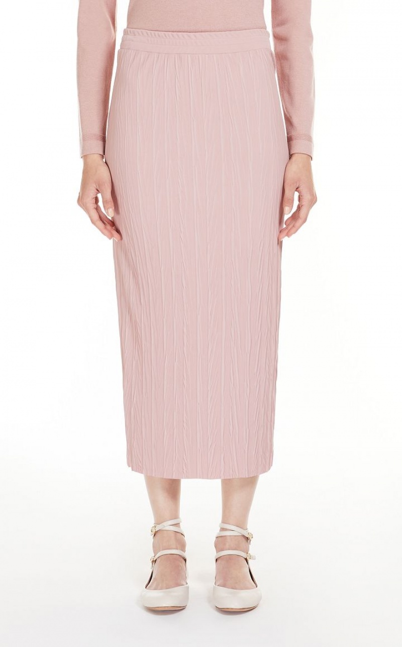 Saias Max Mara Pleated Jersey Pencil Rosa | MMR593691