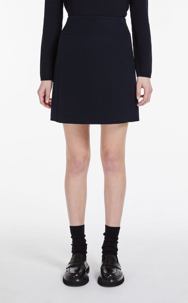 Saias Max Mara Wool Bodycon Azul Marinho | MMR593699