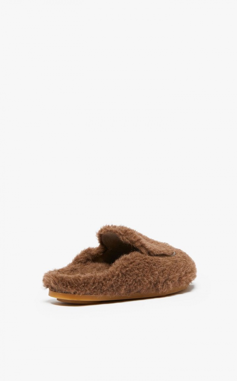 Sapatos Rasos Max Mara Teddy Mules Marrom | MMR594219