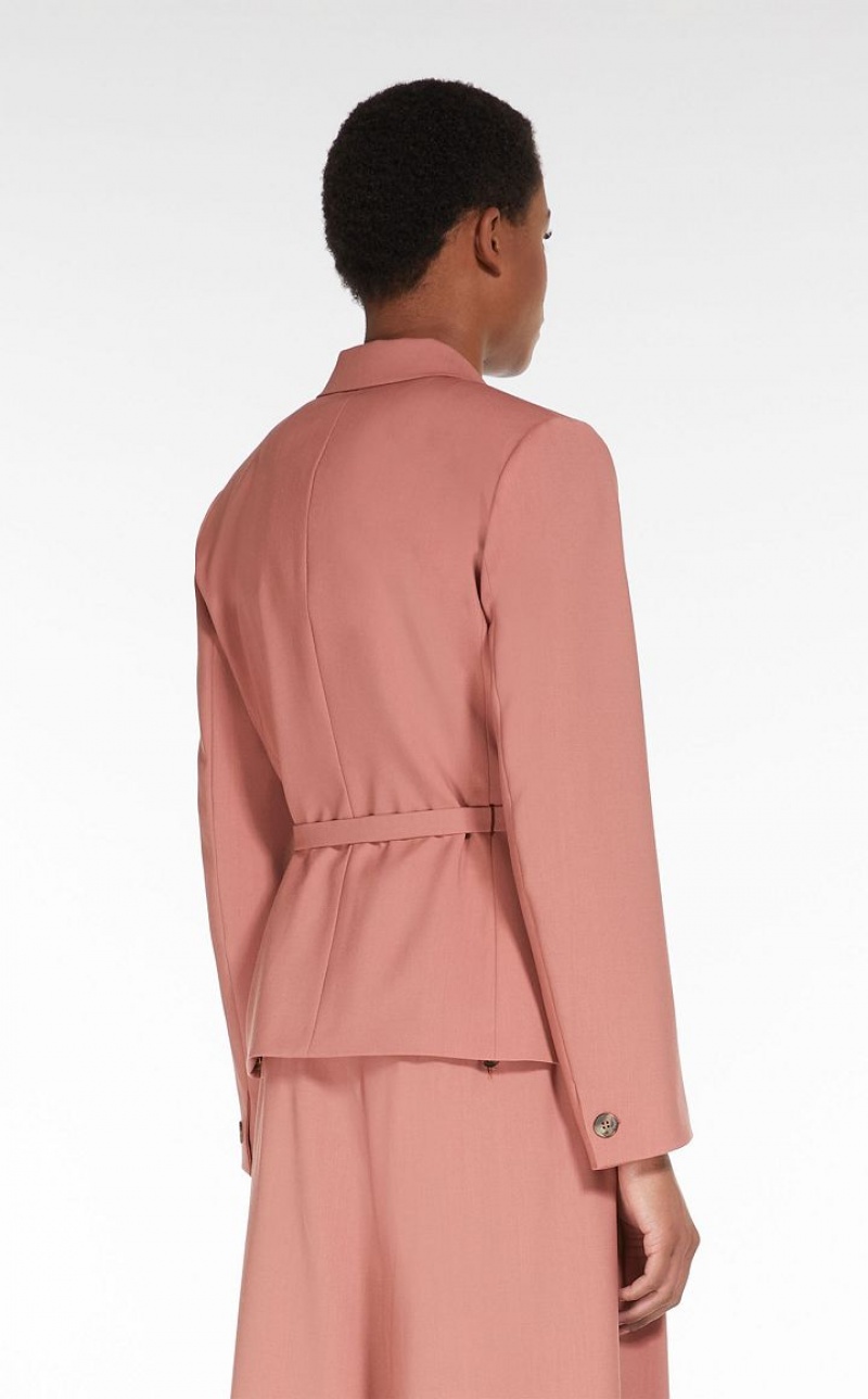 Suit Max Mara Double-breasted In Wool Fabric Rosa | MMR593497