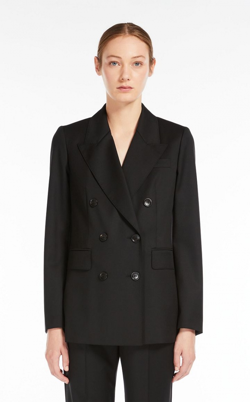 Suit Max Mara Double-breasted Wool Pretas | MMR593518