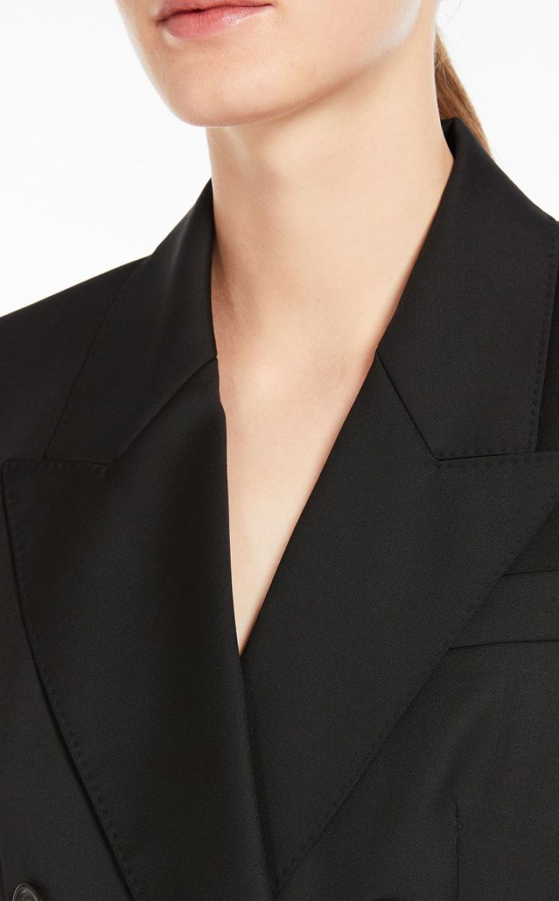 Suit Max Mara Double-breasted Wool Pretas | MMR593518