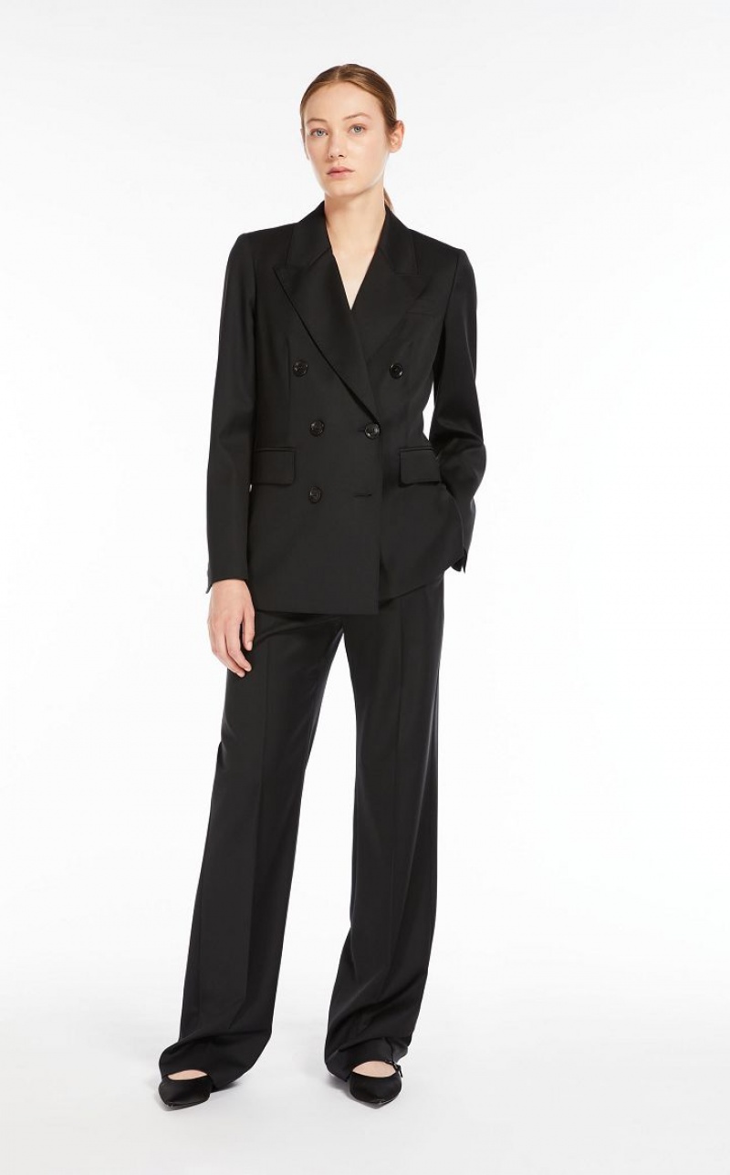 Suit Max Mara Double-breasted Wool Pretas | MMR593518