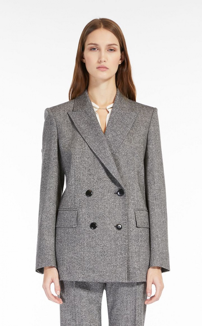 Suit Max Mara Double-breasted Wool Pretas | MMR593519