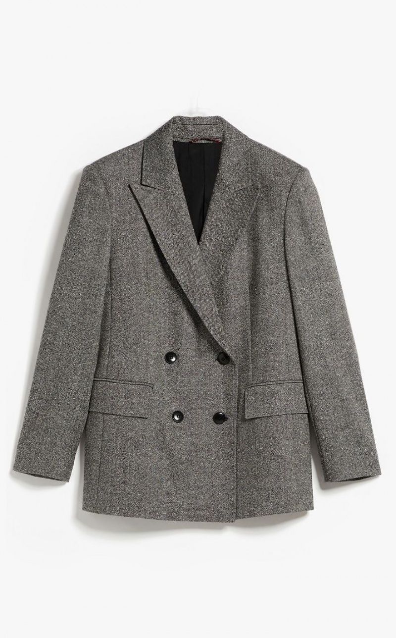 Suit Max Mara Double-breasted Wool Pretas | MMR593519