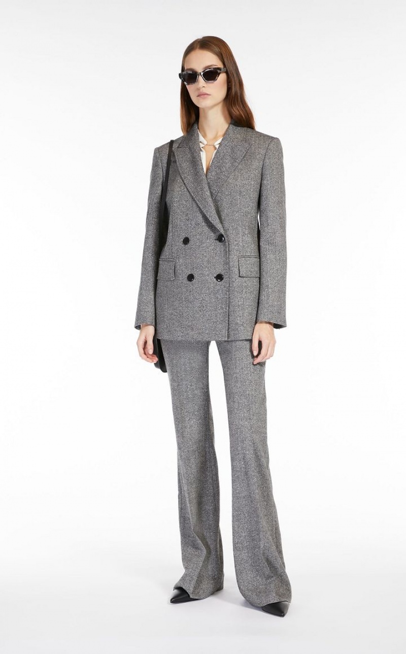 Suit Max Mara Double-breasted Wool Pretas | MMR593519