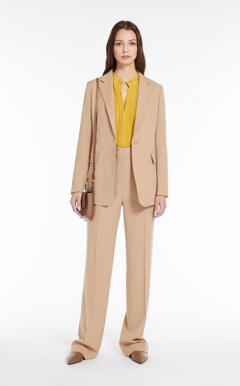 Suit Max Mara Long Wool Crepe Marrom | MMR593514