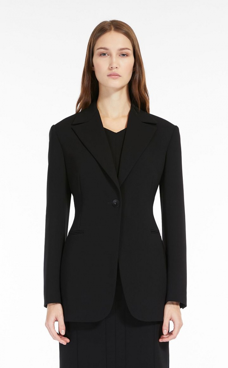 Suit Max Mara Single-breasted Cady Pretas | MMR593521