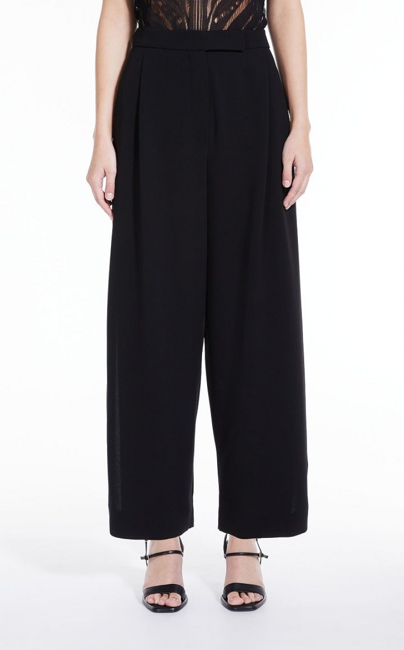 Suit Max Mara Wide-leg Cady Pretas | MMR593523