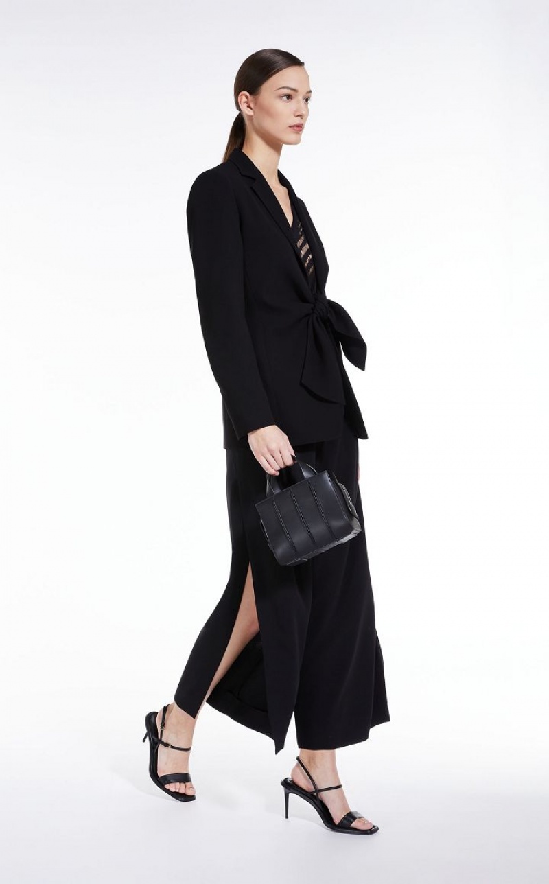 Suit Max Mara Wide-leg Cady Pretas | MMR593523