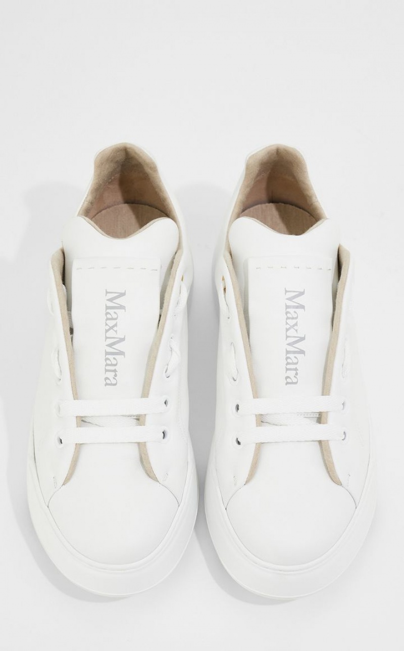 Tenis Max Mara Leather Branco | MMR594216