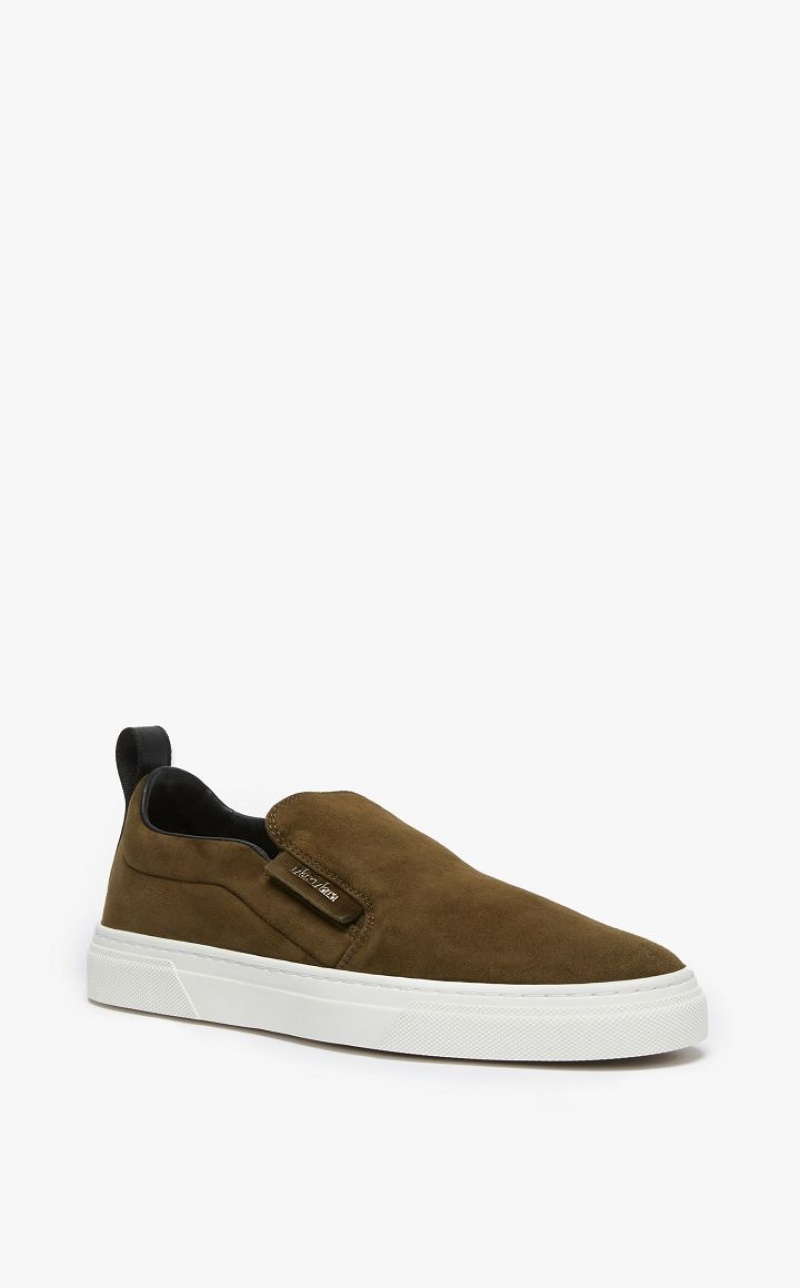 Tenis Max Mara Suede Slip-ons Verdes Escuro | MMR594207