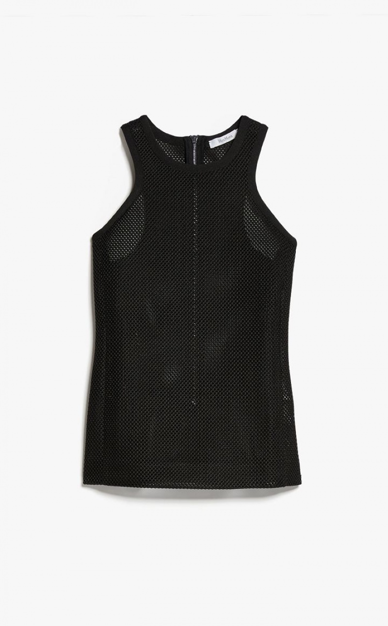 Tops Max Mara Mesh-effect Technical Jersey Pretas | MMR593663