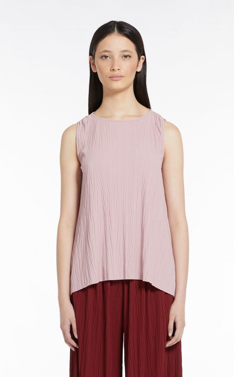 Tops Max Mara Pleated Stretch Jersey Rosa | MMR593664