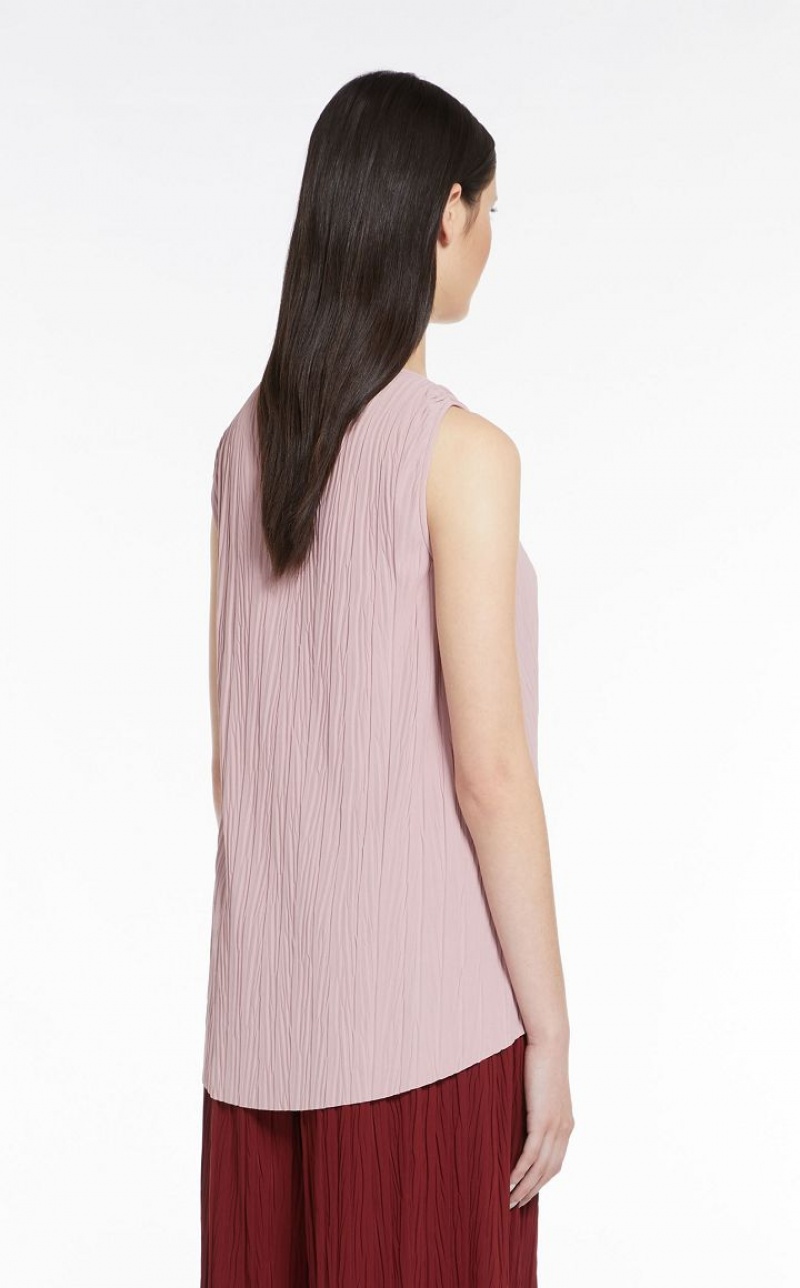 Tops Max Mara Pleated Stretch Jersey Rosa | MMR593664