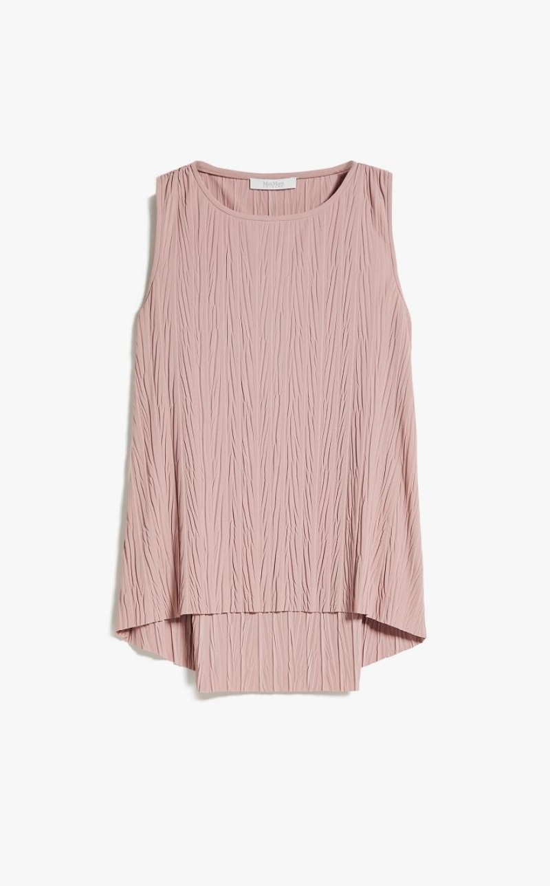 Tops Max Mara Pleated Stretch Jersey Rosa | MMR593664