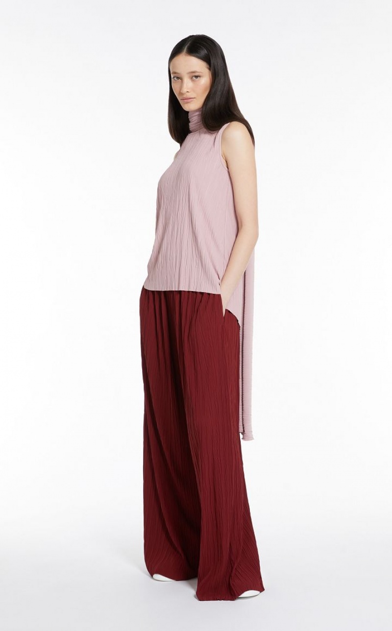 Tops Max Mara Pleated Stretch Jersey Rosa | MMR593664