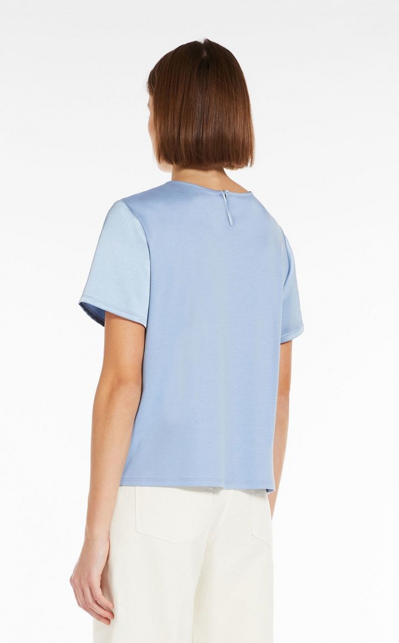 Tops Max Mara Satin And Jersey Luz Azuis | MMR593674