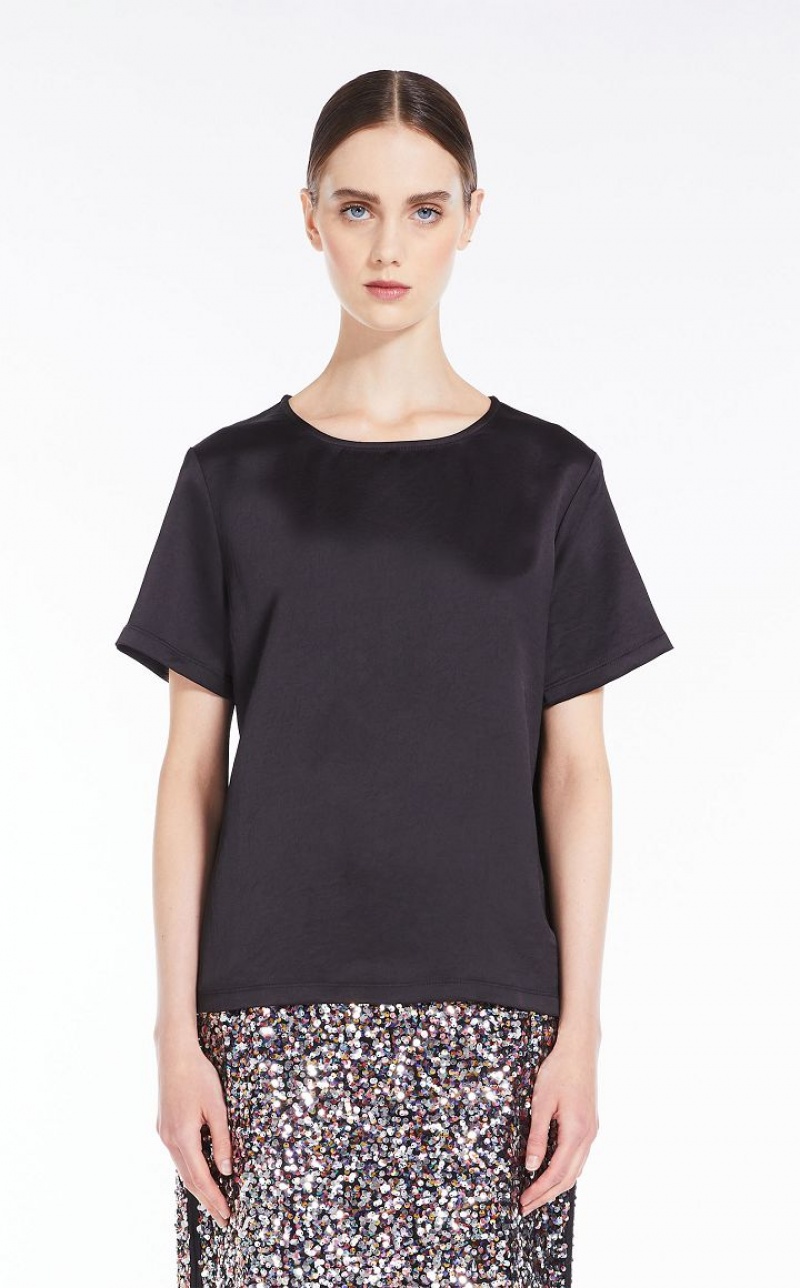 Tops Max Mara Satin And Jersey Pretas | MMR593666