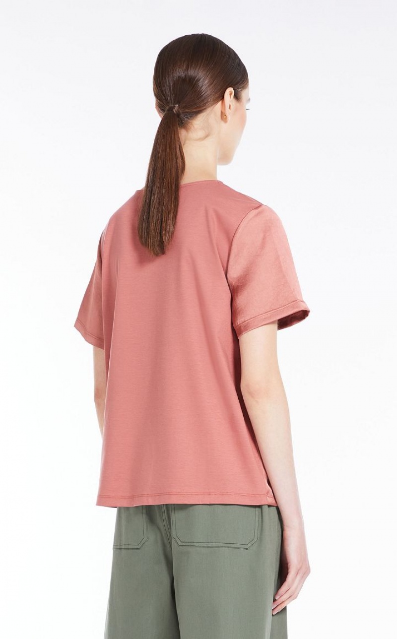 Tops Max Mara Satin And Jersey Rosa | MMR593651