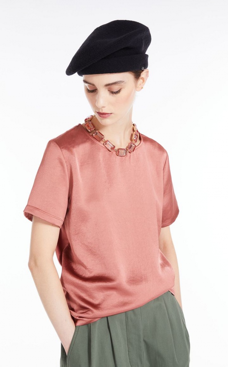 Tops Max Mara Satin And Jersey Rosa | MMR593651