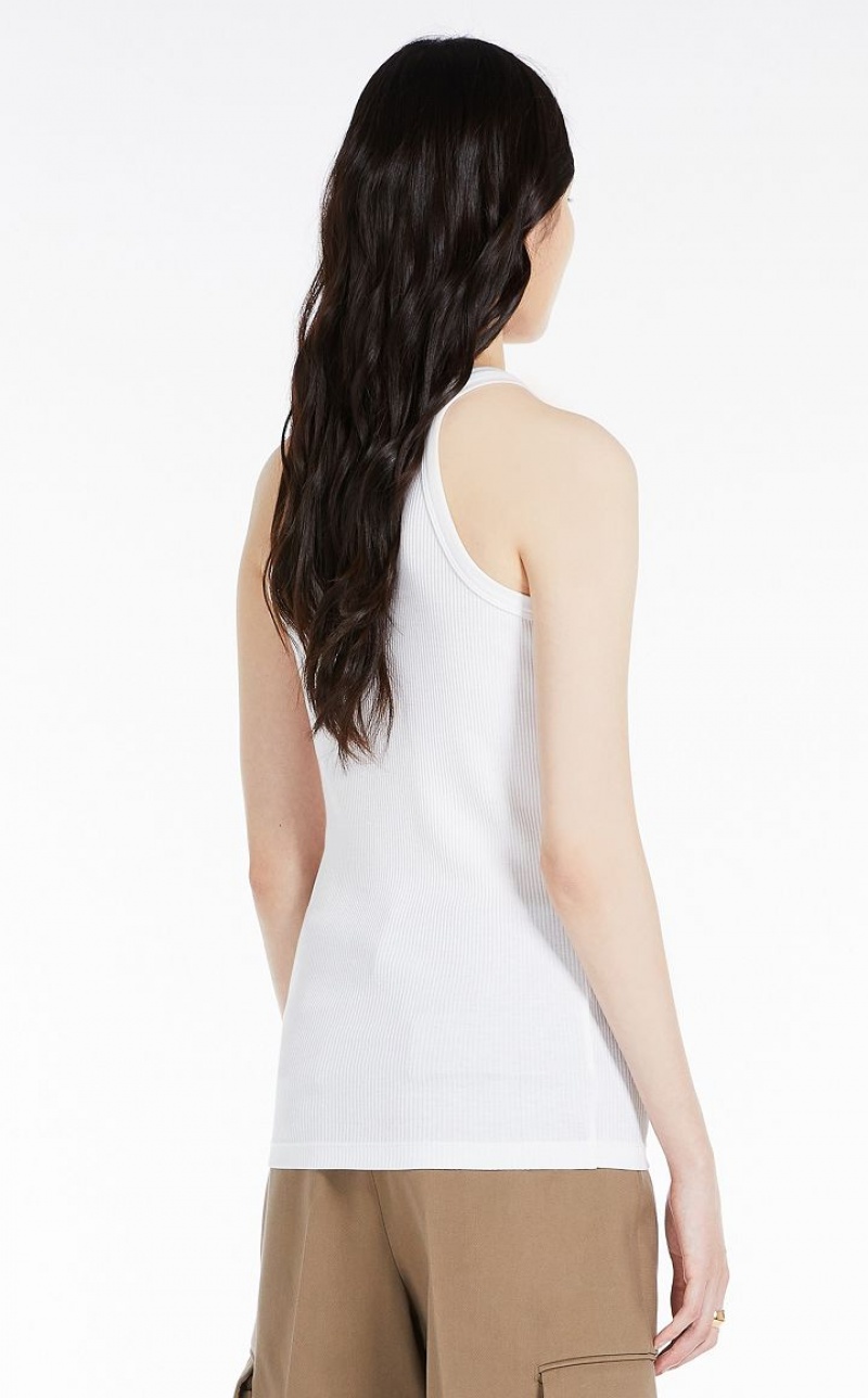 Tops Max Mara Silk-blend Jersey Vest Branco | MMR593650