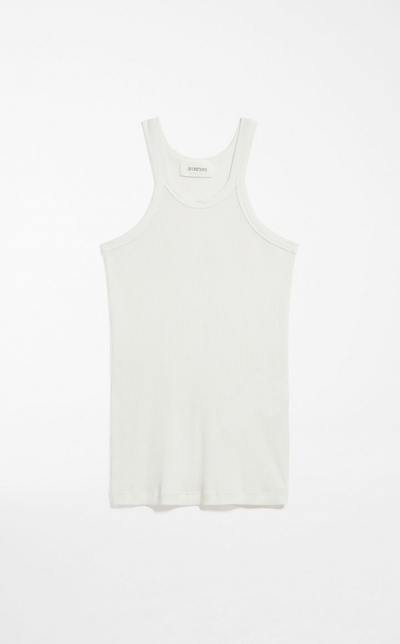 Tops Max Mara Silk-blend Jersey Vest Branco | MMR593650