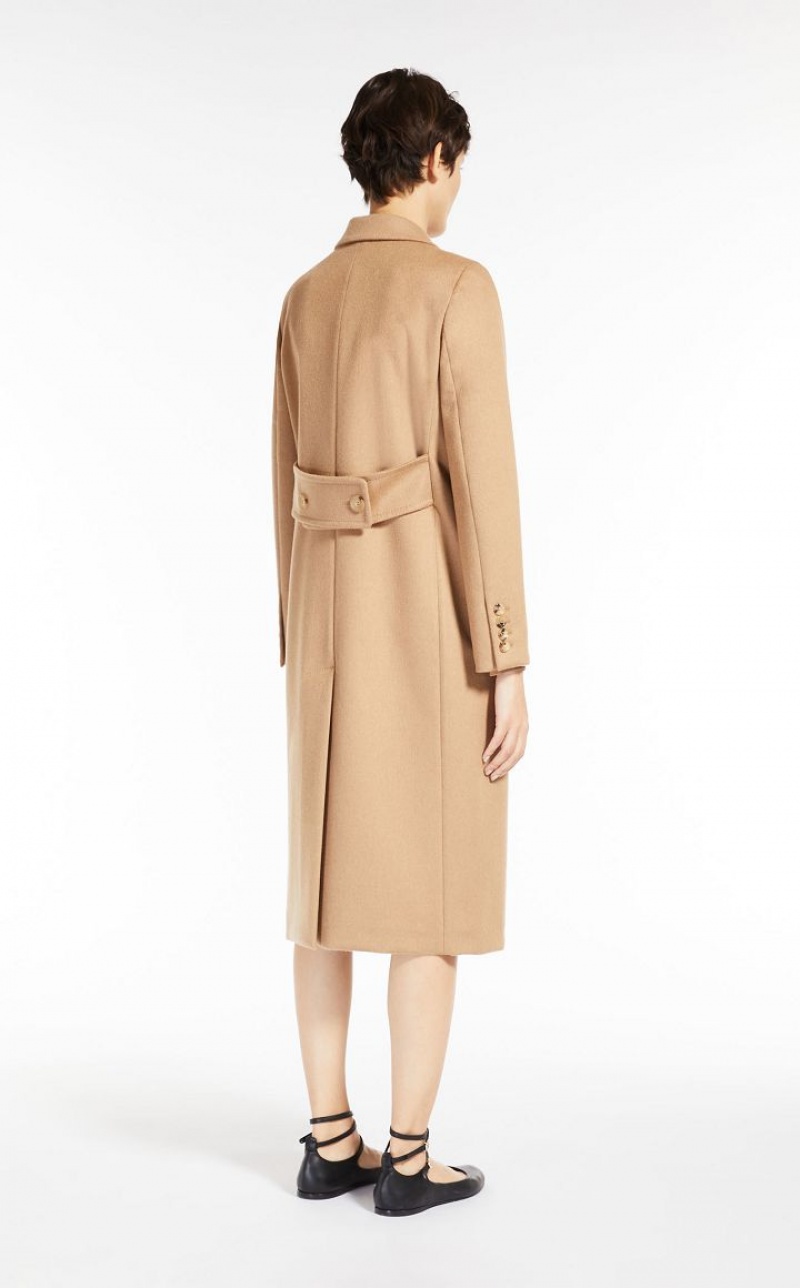 Trench Max Mara Double-breasted Camel Bege | MMR593945