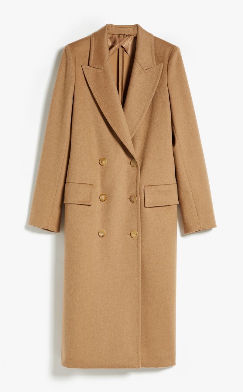 Trench Max Mara Double-breasted Camel Bege | MMR593945