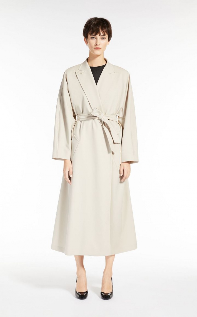 Trench Max Mara Duster In Gabardine Wool Marrom | MMR593946