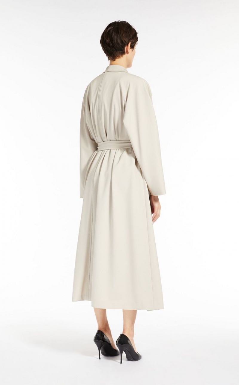 Trench Max Mara Duster In Gabardine Wool Marrom | MMR593946